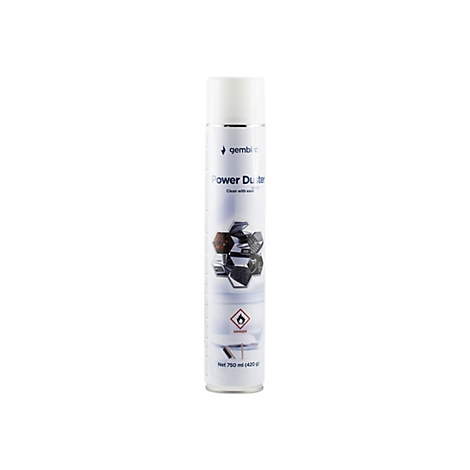 Gembird Power Duster Druckluftspray in weißer Dose mit weißem Deckel vor neutralem Hintergrund.