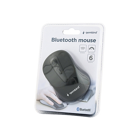 Drahtlose Bluetooth-Maus in Verpackung. Marke Gembird. Die Verpackung zeigt die Maus und weitere Informationen.