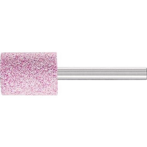 Een slijpstift met een roze slijpkop en een metalen schacht.