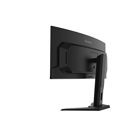 Moniteur de jeu noir de l'arrière, incurvé, avec le logo Gigabyte.