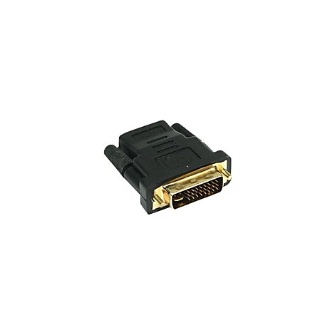 Schwarzer DVI-Adapter mit goldenem Anschluss vor weißem Hintergrund.