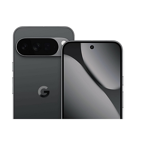 Zwei graue Smartphones vor weißem Hintergrund. Das eine zeigt die Rückseite mit Kameramodul, das andere die Vorderseite.