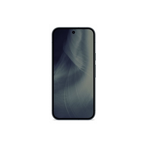 Modernes Smartphone mit dunklem, abstraktem Displayhintergrund und mittiger Frontkamera-Aussparung.