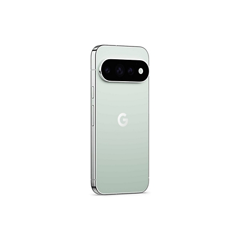 Rückseite eines hellgrünen Smartphones mit markanter, horizontaler Kameraleiste und silbernem Gehäuserahmen.