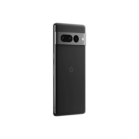 Schwarzes Google Pixel Smartphone, Ansicht der Rückseite mit horizontaler Kameraleiste.