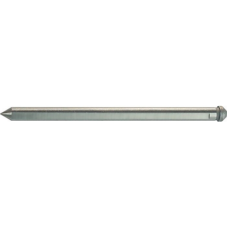 Un cylindre métallique avec une pointe conique et une large tête, vraisemblablement un boulon ou une goupille.