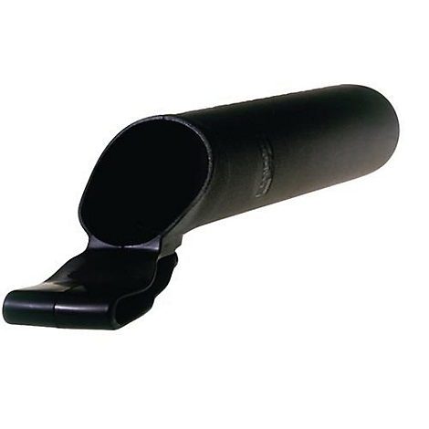 Support en plastique noir et cylindrique avec ouverture inclinée et clip.