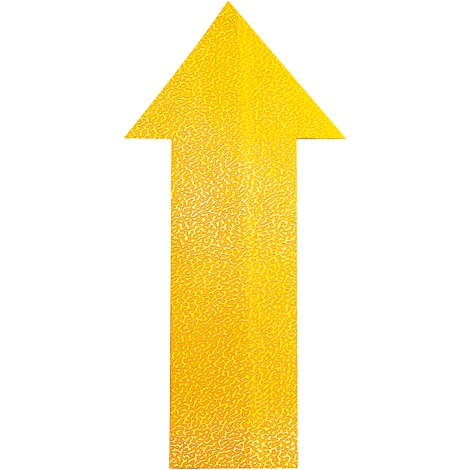 Yellow arrow pointing up, rough surface.