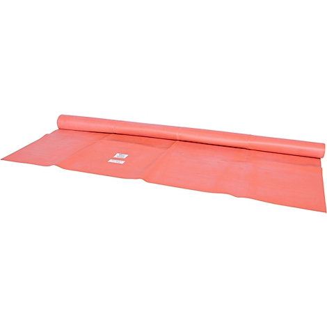 Rolle aus korallenrotem Papier, teilweise abgerollt.