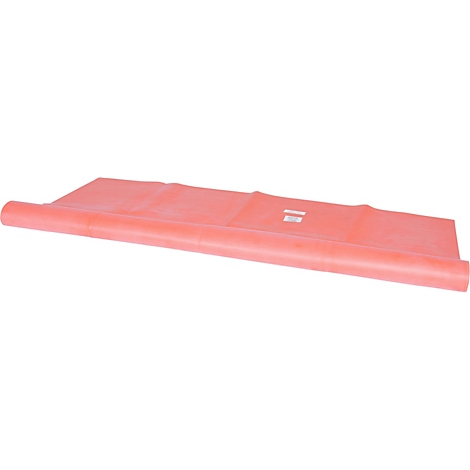 Rolle aus rosa Kunststoff. Auf der Oberfläche ist ein kleines Etikett zu sehen.