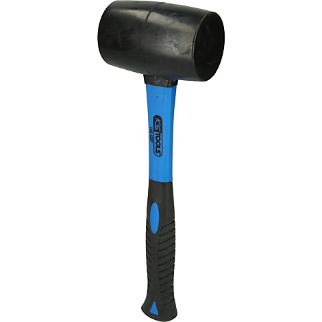 Schwarzer Gummihammer mit blauem Griff. Die Marke KS TOOLS ist auf dem Griff abgebildet.