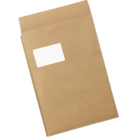 Brown envelope with window.