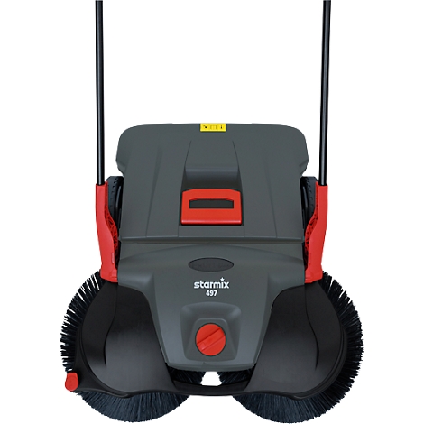 Gray and red sweeper, model "starmix 497". Brushes, handle bars.