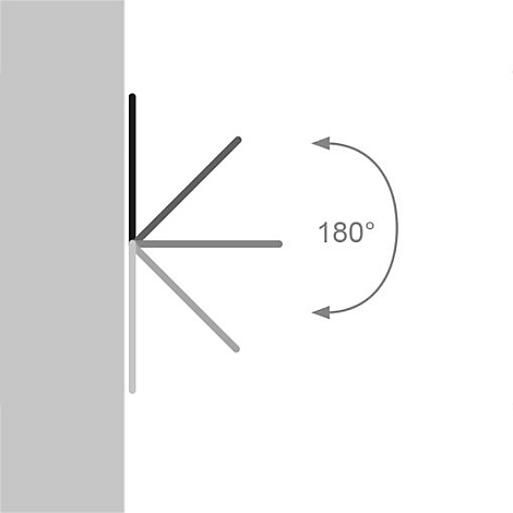 Abbildung, die eine Drehung von 180 Grad durch Pfeile anzeigt.