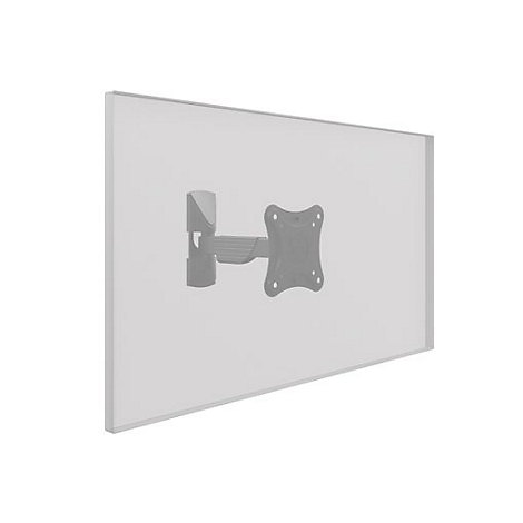 Wandhalterung für TV an weißer Wand, detailreiche Ansicht.