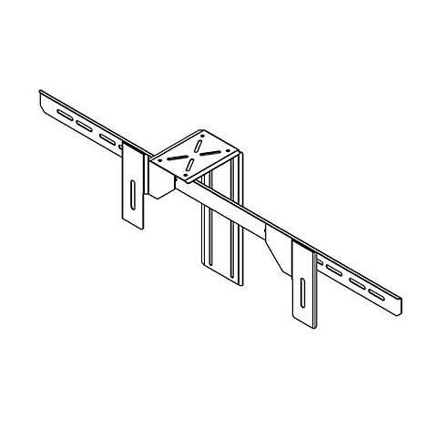 Metallwinkel mit Löchern und Halterung. Schwarz-Weiß-Zeichnung.