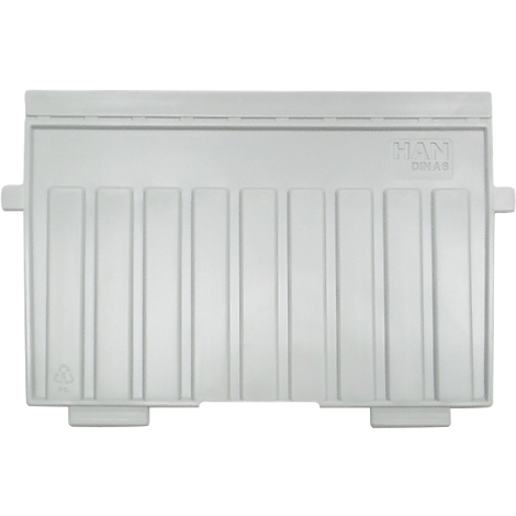 White storage box, top says "HAN" and "DURAB".