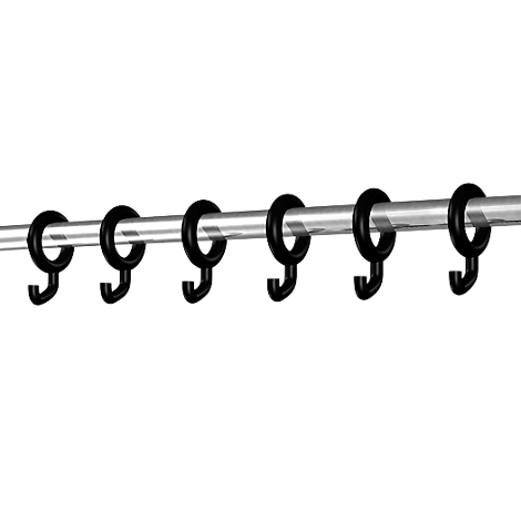 Gray rod with black hooks. These are attached at regular intervals.