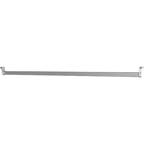 Grey wardrobe rail holder, horizontal rectangular shape.