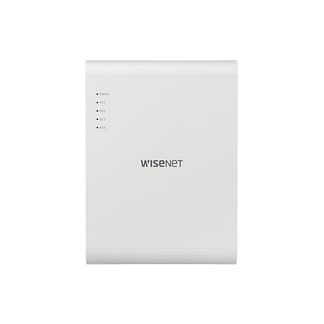 Weißes Gerät mit „WISE NET“ Schriftzug. Oben links sind Lichter für Power, CH1, CH2, CH3, CH4.