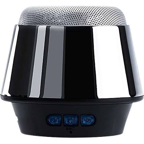 Haut-parleur Bluetooth Chrome, avec radio FM intégrée, fonction mains-libres