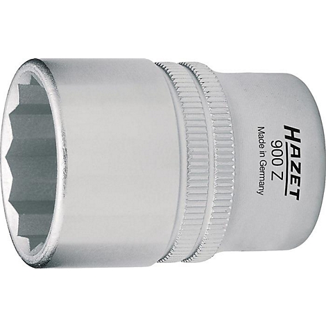 Close-up van een zilveren dopsleutel met HAZET-logo en 'Made in Germany'.