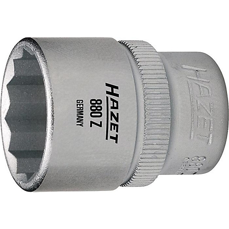 Een zilveren HAZET-dop, met opschrift. 880 Z, Duitsland.