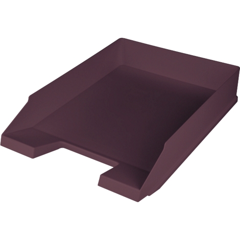 A maroon-colored paper tray, photographed in perspective against a white background.