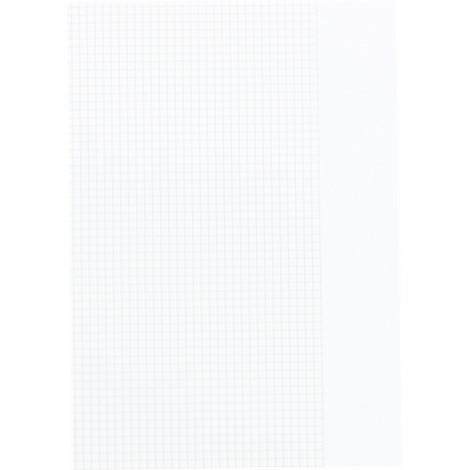 Une feuille de papier blanc avec un quadrillage couvrant environ les deux tiers de la surface.