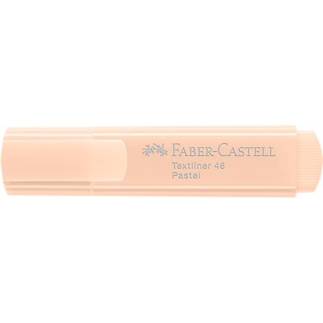 Peach colored highlighter with imprint. Faber-Castell Textliner 48 Pastel.