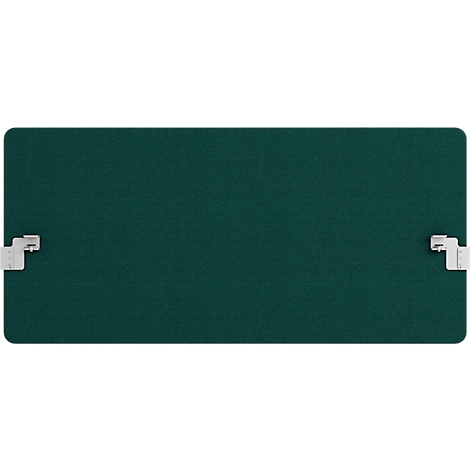 Grüne Tafel mit weißen Halterungen.