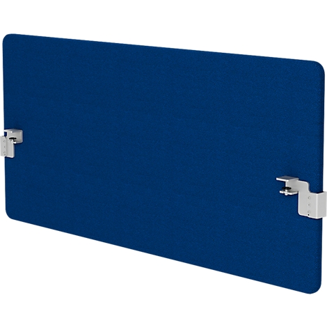 Blaues, rechteckiges Element mit abgerundeten Ecken. An den kurzen Seiten sind Metallklammern angebracht.