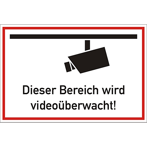 Hinweisschild: Dieser Bereich wird videoüberwacht! günstig kaufen