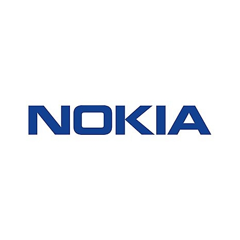 Blauer Nokia-Schriftzug auf weißem Hintergrund.