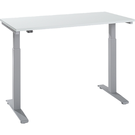Home Office Schreibtisch, elektrisch hÃ¶henverstellbar, B 1300 x T 650 x H 687-1187 mm + 100 Stk. Einwegmasken