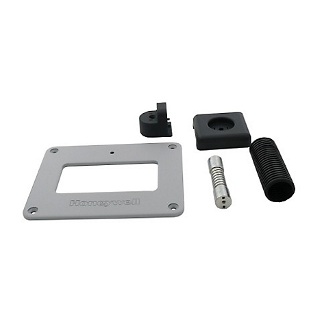 Mehrteiliges Montage-Set für Honeywell-Geräte, bestehend aus Halterungen, Platte mit Logo, Schlauch, Zylinder.