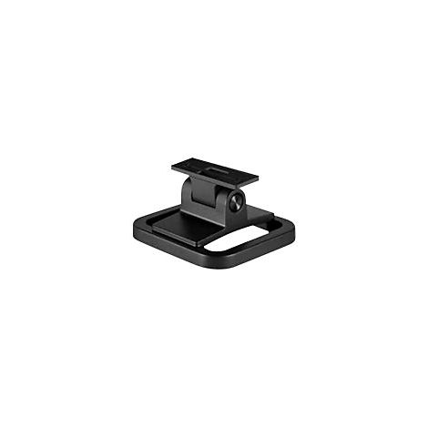 Schwarzer Kamerahalter mit quadratischer Basis, schwenkbarer Halterung und Schraube.