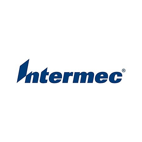 Blaues Intermec-Logo auf weißem Hintergrund.
