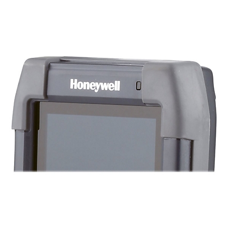 Detailaufnahme eines grauen Honeywell Barcodescanners. Der Name Honeywell ist weiß auf der Oberseite des Geräts zu sehen.