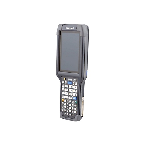Handscanner in Grau mit schwarzem Display, Tastatur und Honeywell Logo.
