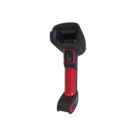 Schwarzes und rotes ThermografiegerÃ¤t. Ein Griff, ein Bildschirm und ein roter Griff.