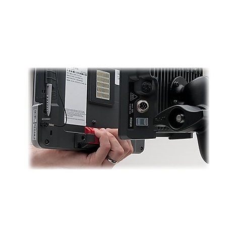 Nahaufnahme eines HÃ¤ndepaares, das ein elektronisches GerÃ¤t hÃ¤lt. Roter Stecker, graues GehÃ¤use, schwarze AnschlÃ¼sse. Aufschrift POWER.