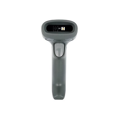 Grauer Barcode-Scanner auf weiÃŸem Hintergrund.