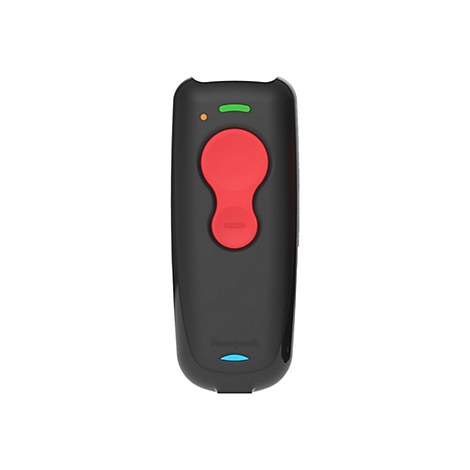 Appareil Honeywell noir, bouton rouge, lumières vertes et bleues. L'appareil est destiné à un usage industriel.