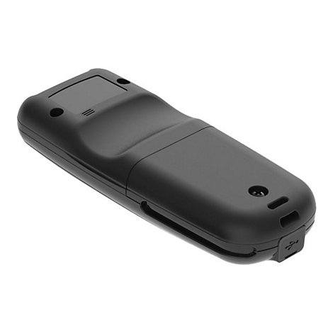 Un appareil noir et allongé avec un connecteur USB et un petit écran.