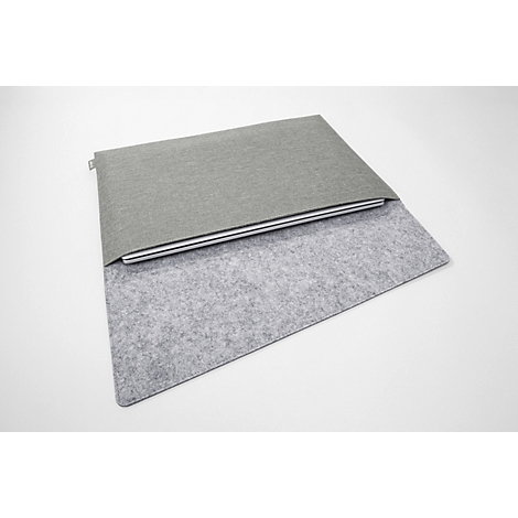 Housse Sigel pour ordinateur portable, taille M, pour 1 ordinateur portable jusqu'à 15,6″, RPET/feutre synthétique, gris clair