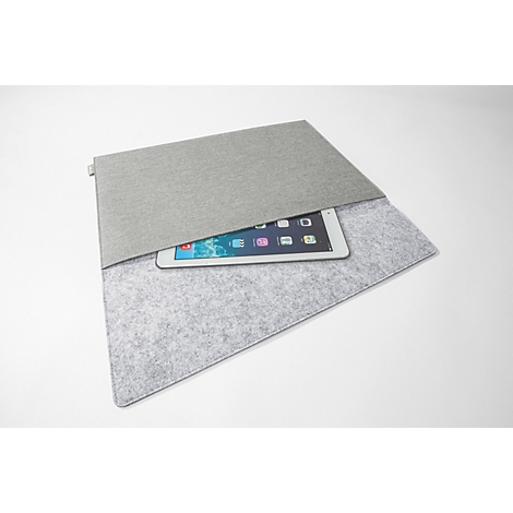Housse Sigel pour ordinateur portable, taille M, pour 1 ordinateur portable jusqu'à 15,6″, RPET/feutre synthétique, gris clair