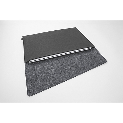 Housse Sigel pour ordinateur portable, taille M, pour 1 ordinateur portable jusqu'à 15,6″, RPET/feutre synthétique, gris foncé