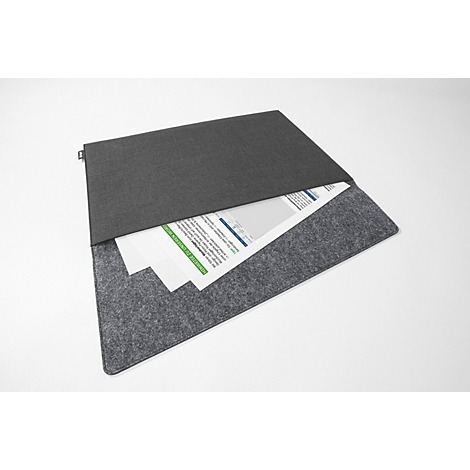 Housse Sigel pour ordinateur portable, taille M, pour 1 ordinateur portable jusqu'à 15,6″, RPET/feutre synthétique, gris foncé