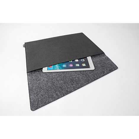 Housse Sigel pour ordinateur portable, taille M, pour 1 ordinateur portable jusqu'à 15,6″, RPET/feutre synthétique, gris foncé